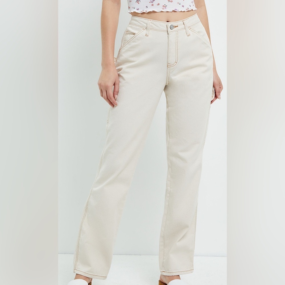 Dickies Women's Denim Cargo Cream Jeans 7 28